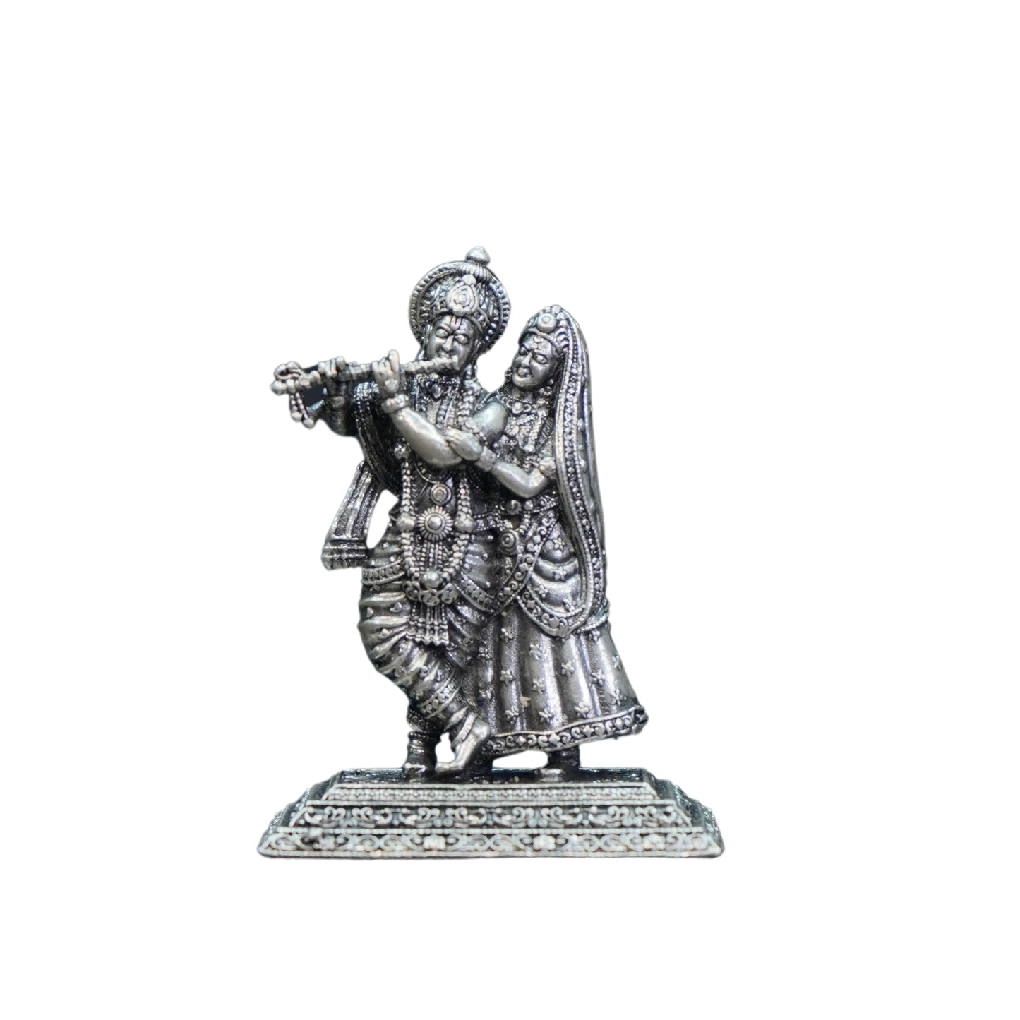 Mahita Collections Pure Silver Antique Radha Krishna Standing 21.10G