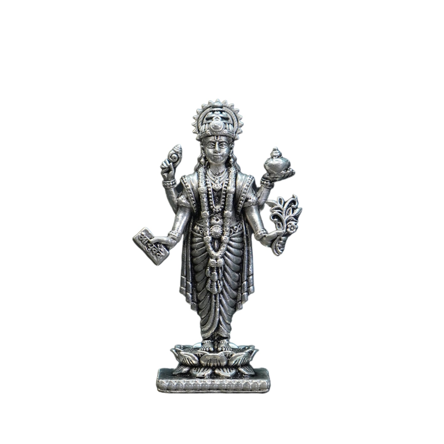 Mahita Collections Pure Silver Antique Dhanvanthri Idol Standing 39.33G