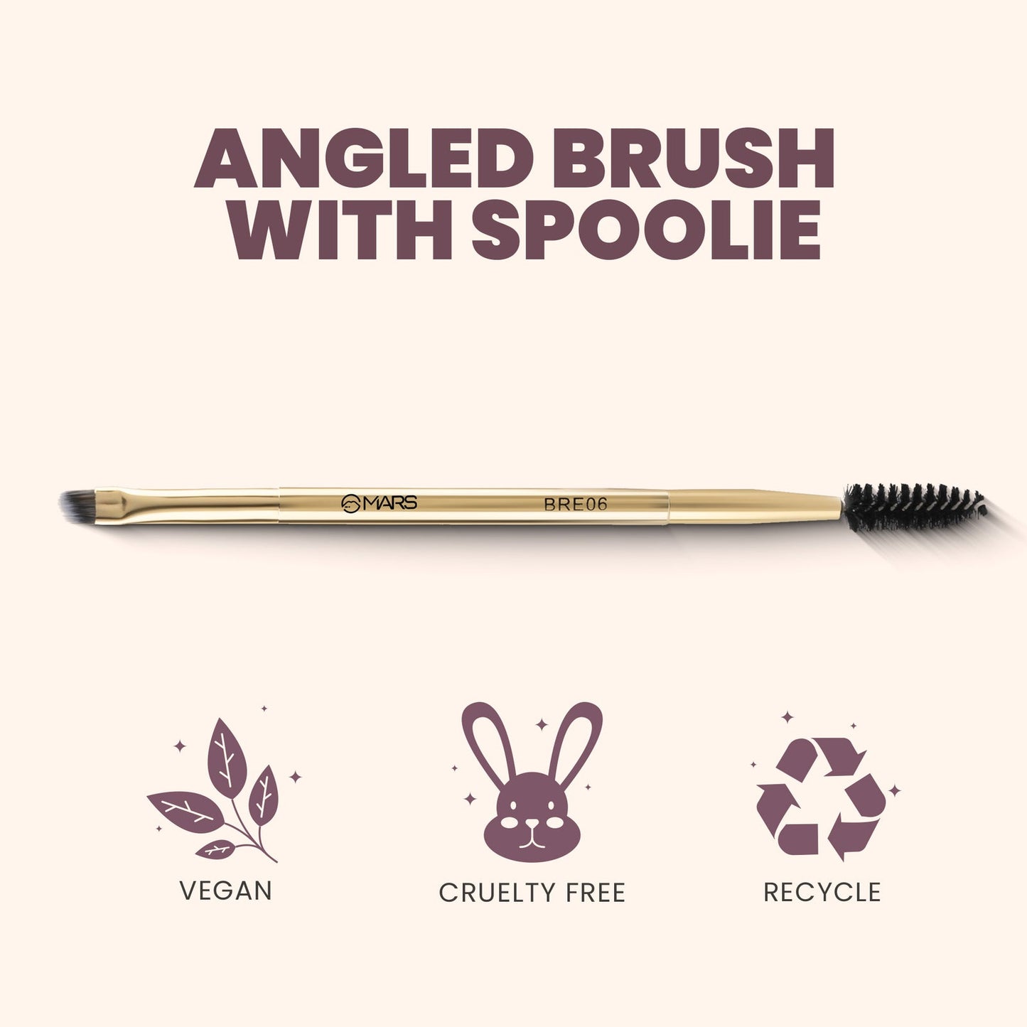 Mars Artist's Arsenal Brush | Angled Brush With Spoolie