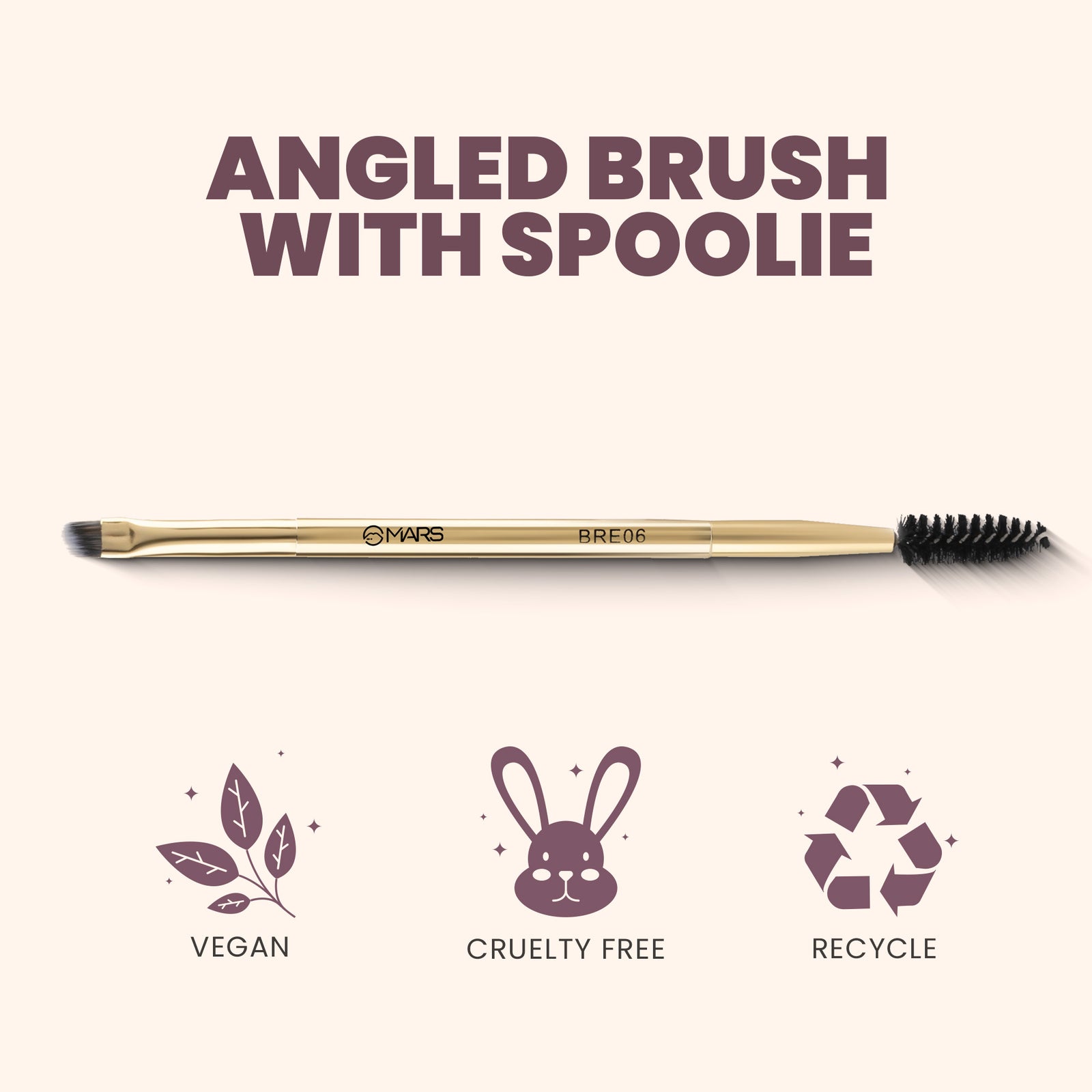 Mars Artist's Arsenal Brush | Angled Brush With Spoolie