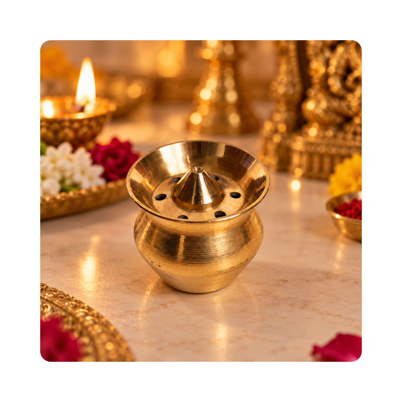 Mahita Collections Brass Incense Stick Holder Stand