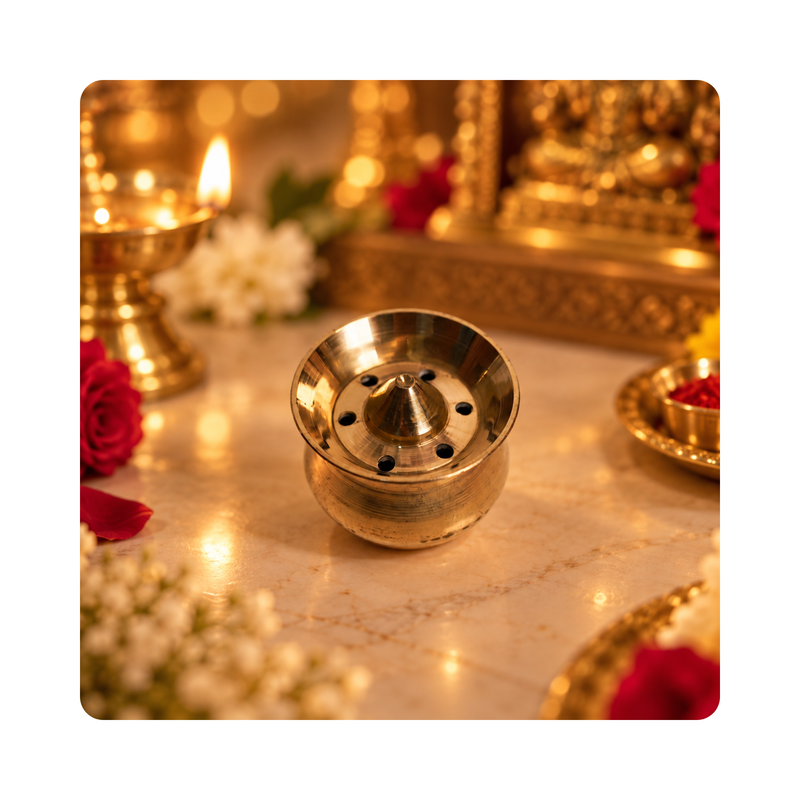 Mahita Collections Brass Incense Stick Holder Stand