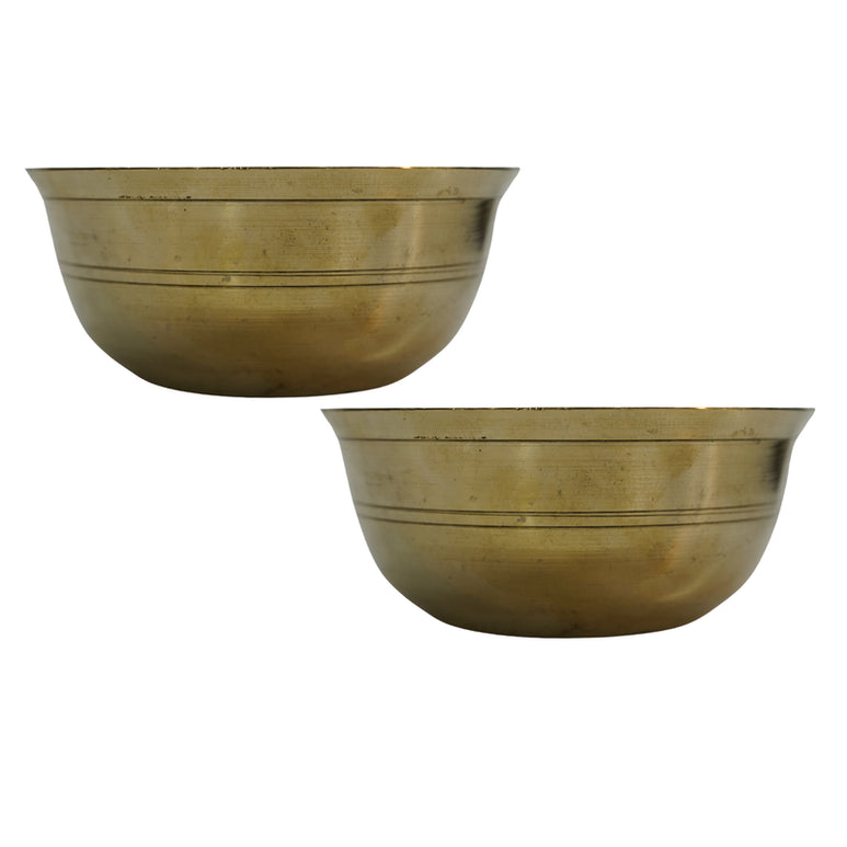 Brass Dining Bowl Peetal Ki Katori 402g (Pack of 2)