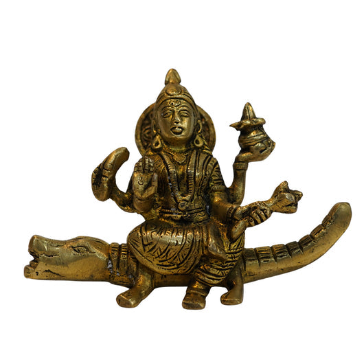 Brass Ganga Devi Spiritual Idol for Temple 745g