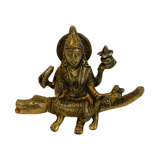 Brass Ganga Devi Spiritual Idol for Temple 745g