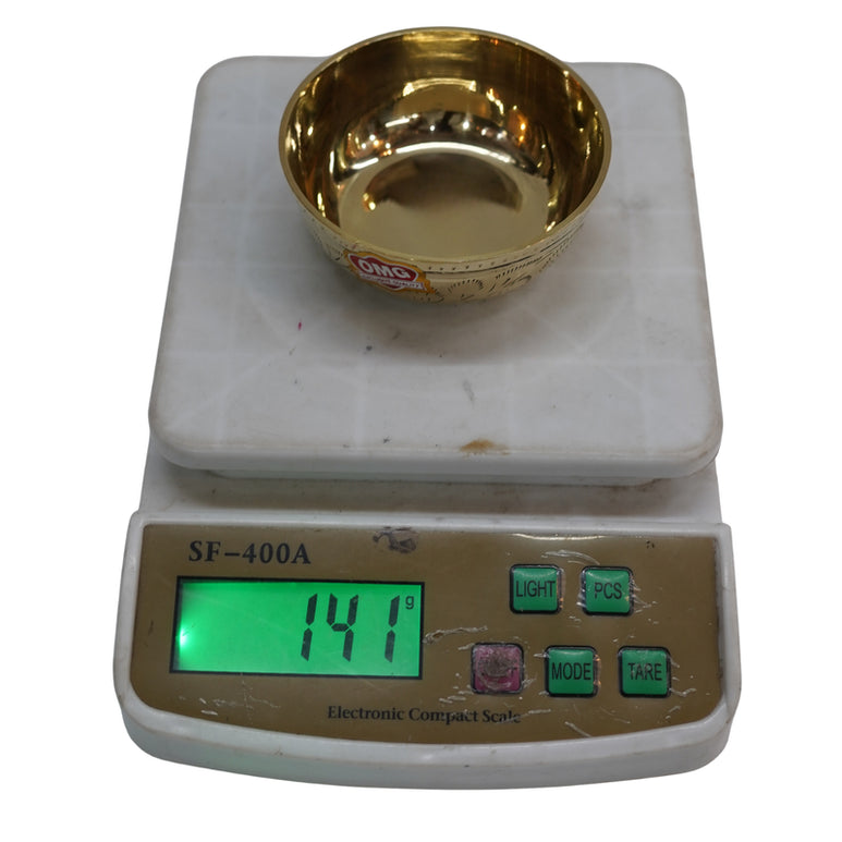 Brass Floral Etching Bowl for Dining & Pooja (Pack of 2) 282g