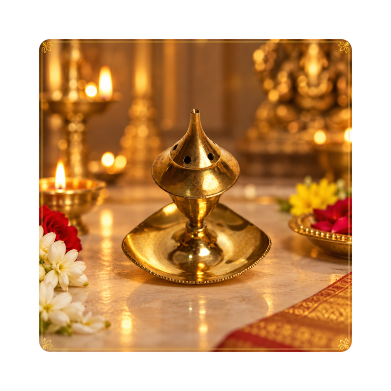 Mahita Collections Traditional Brass Agarbatti Incense Stick Stand