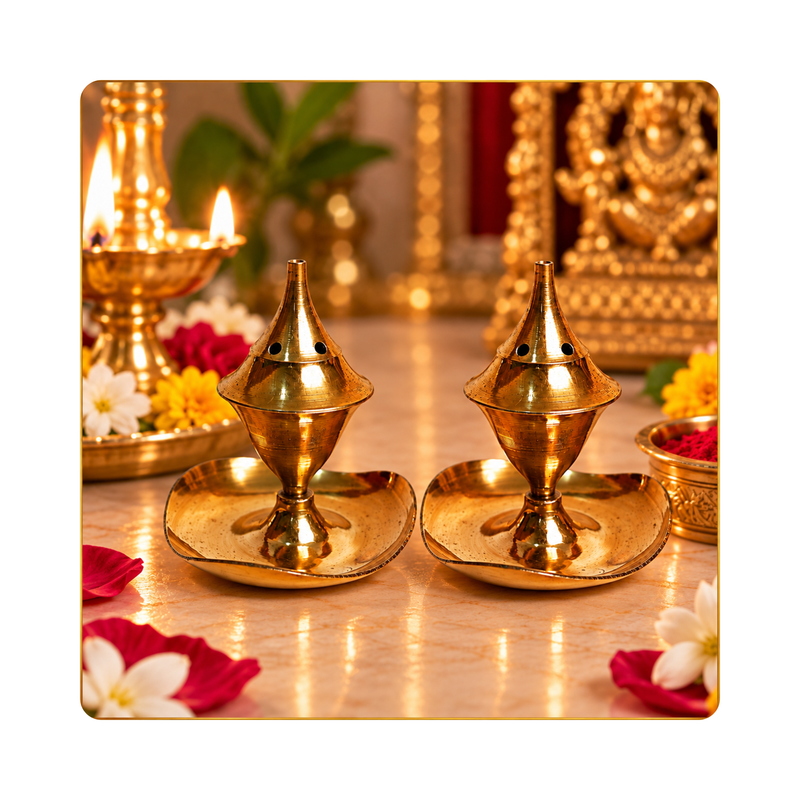 Mahita Collections Traditional Brass Agarbatti Incense Stick Stand
