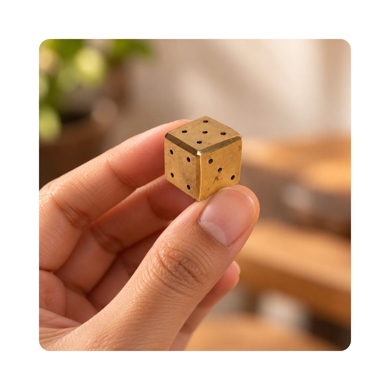 Mahita Collections Brass Dice Incense Holder Agarbatti Stand