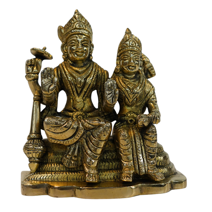 Brass Vishnu Lakshmi on Sheshnag Statue 1234g