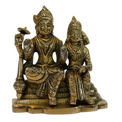 Brass Vishnu Lakshmi on Sheshnag Statue 1234g