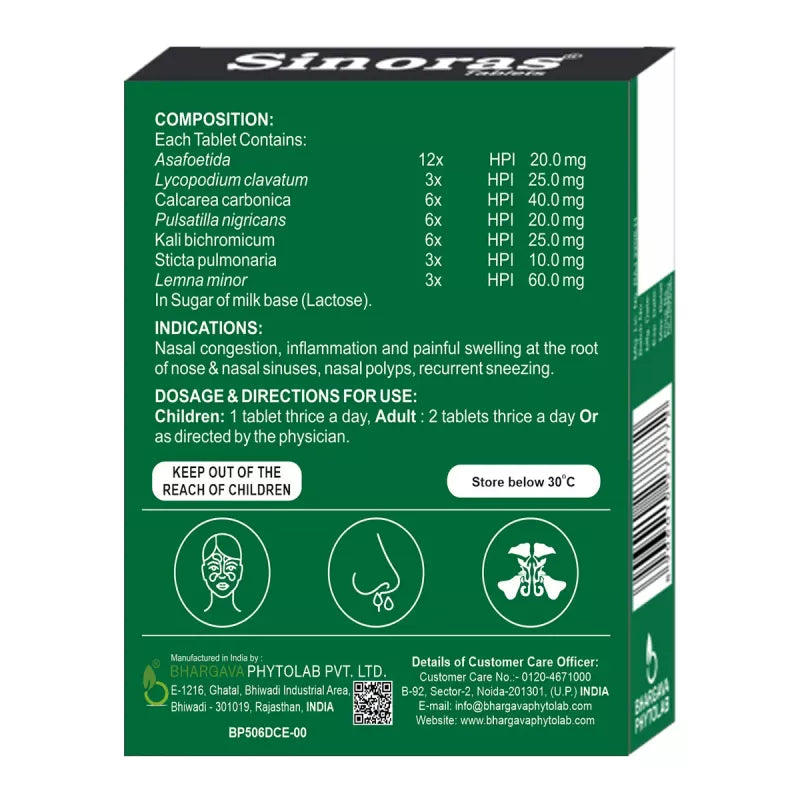Dr. Bhargava Homeopathy Sinoras Tablets