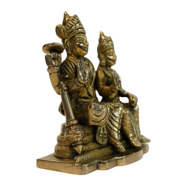 Brass Vishnu Lakshmi on Sheshnag Statue 1234g