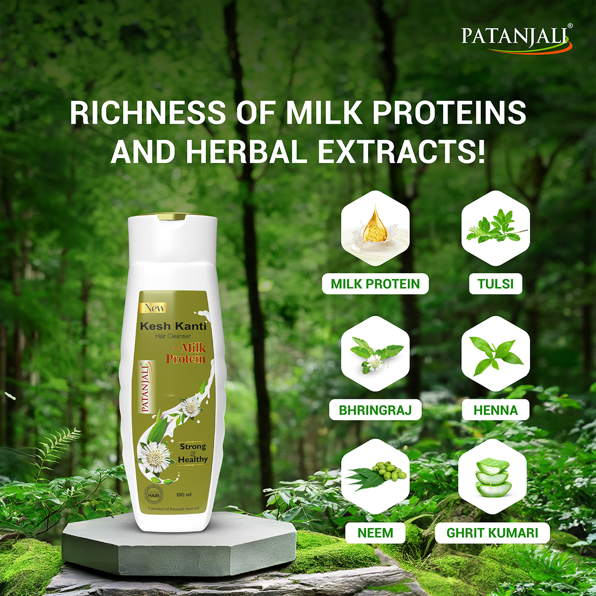 Patanjali Ayurveda Kesh Kanti Milk Protein Hair Cleanser