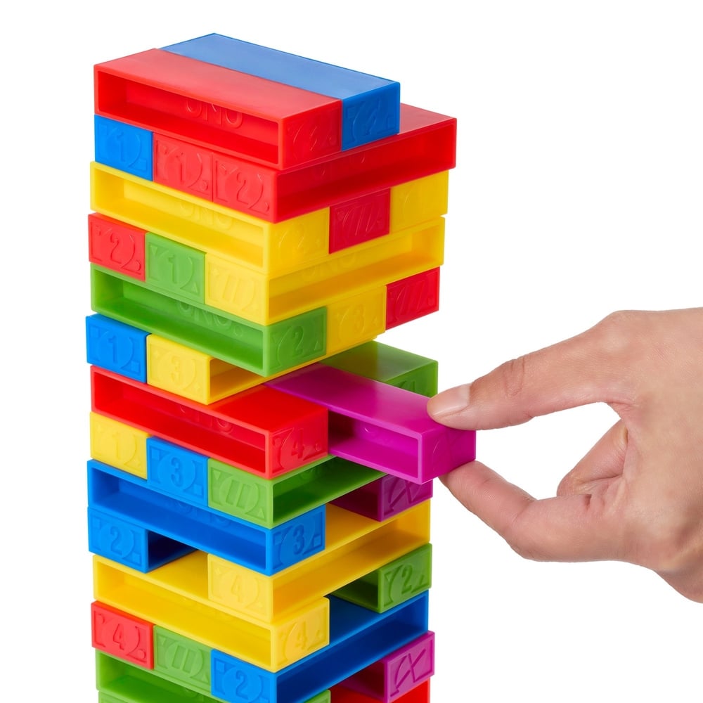 Mattel Games UNO Stacko Blocks & Tray Stacking Toy Game