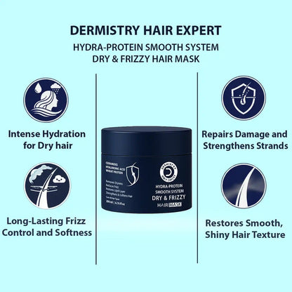 Dermistry Dry Frizzy Hair Mask for Smooth, Soft & Frizz-Free Hair