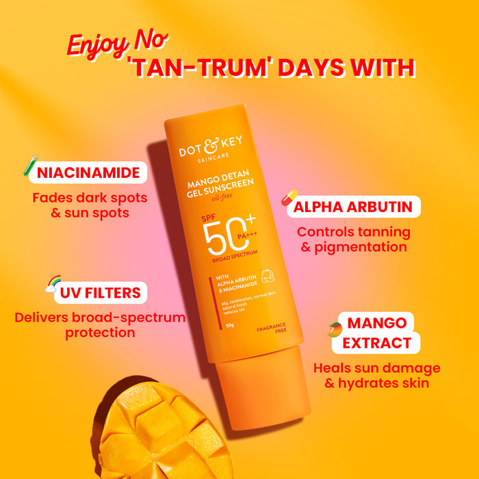 Dot & Key Mango Detan Gel Sunscreen Spf 50+ Pa++++