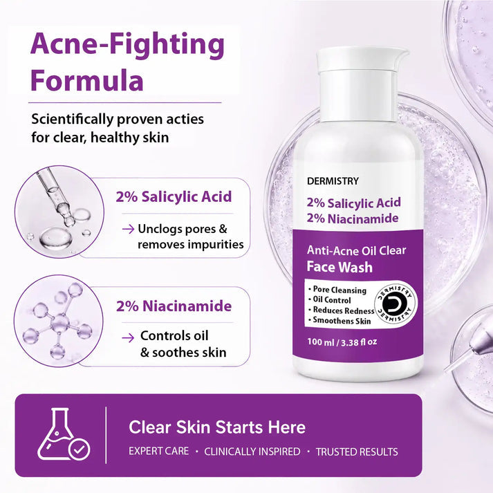 Dermistry Anti-Acne Face Wash for Clear | Healthy Skin