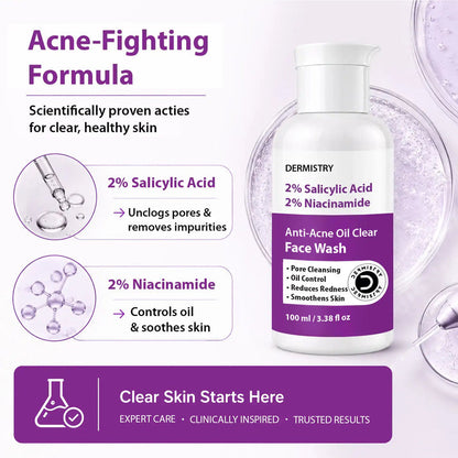Dermistry Anti-Acne Face Wash for Clear | Healthy Skin