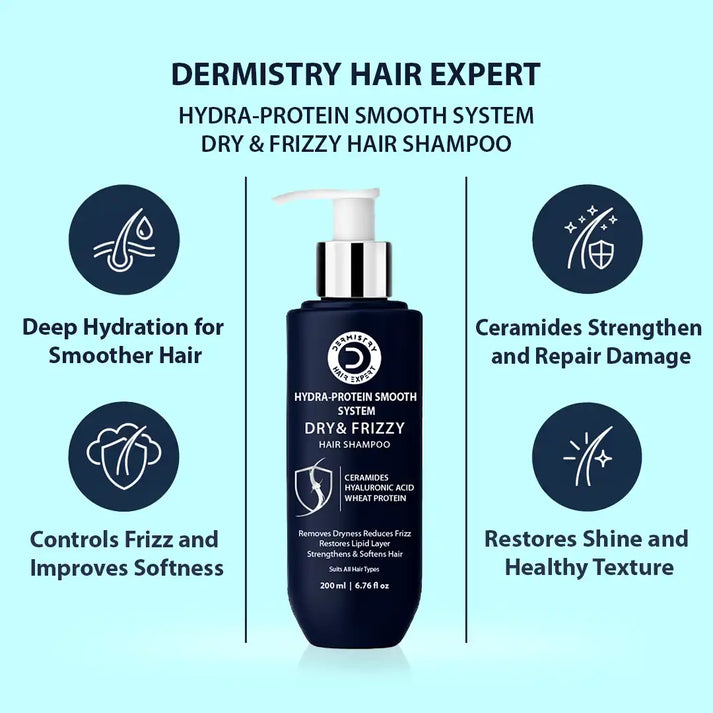 Dermistry Dry & Frizzy Hair Shampoo | Ceramides | Dermistry Hair Expert