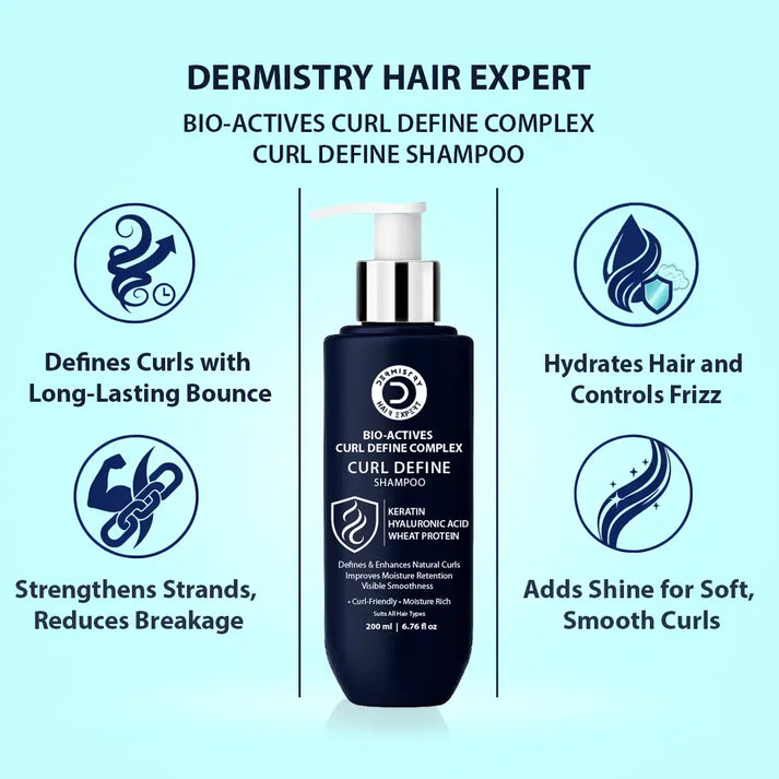 Dermistry Curl Define Shampoo for Natural Curls | Keratin | Dermistry