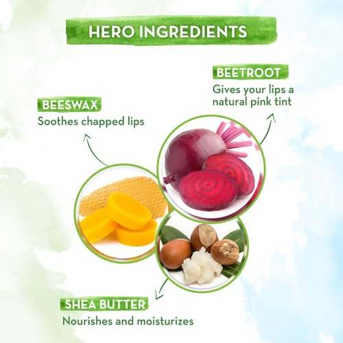 Mamaearth Beetroot Tinted 100% Natural Lip Balm|Natural Pink