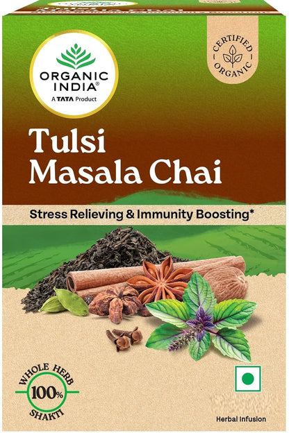 A TATA Product - Organic India Tulsi Masala Chai Stress Relieving