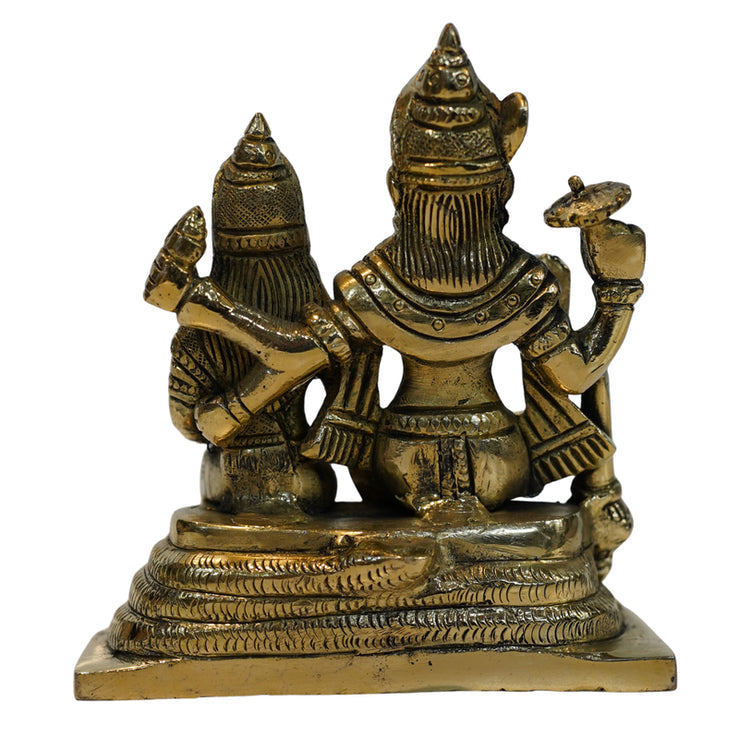 Brass Vishnu Lakshmi on Sheshnag Statue 1234g