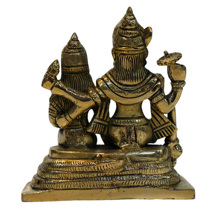 Brass Vishnu Lakshmi on Sheshnag Statue 1234g