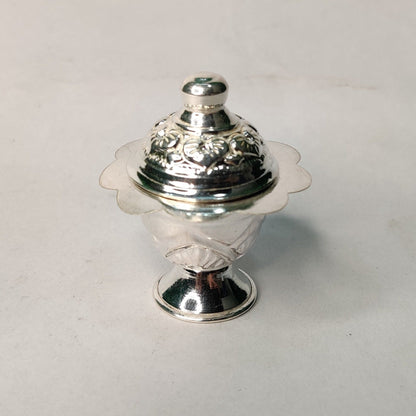 Pure Silver Kumkum Box with Cap Small