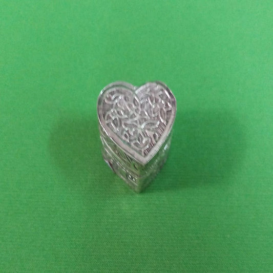 Heart Shaped Pure Silver Kumkum Dabbi 6 grams,0.5"H,0.5"W