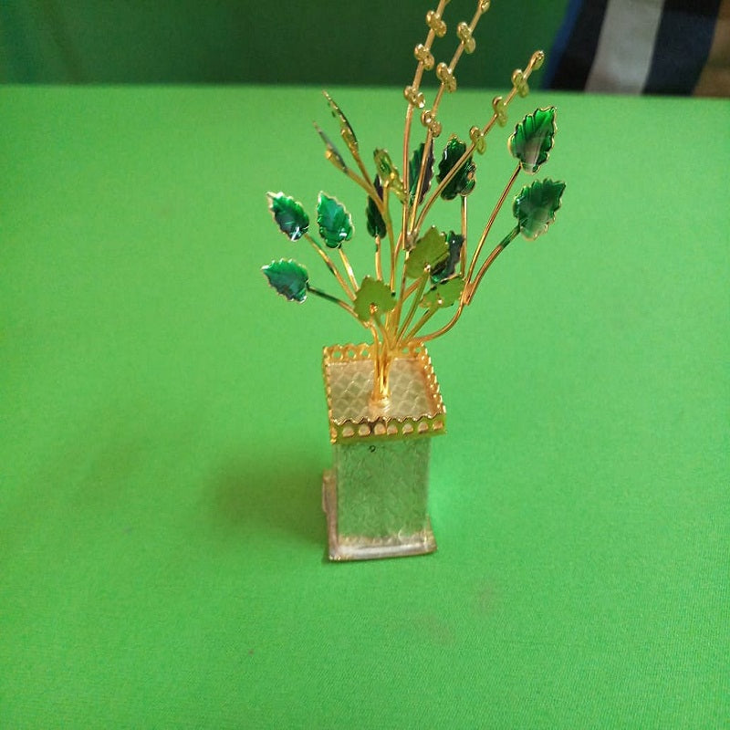 Pure Silver With Gold Coated Tulsi Plant 27 grams