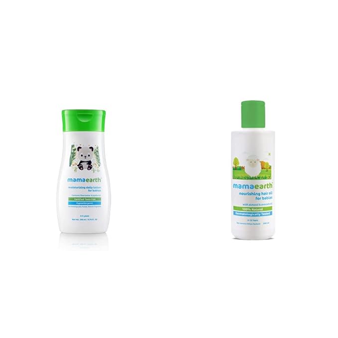 Mamaearth Daily Moisturizing Lotion & Mamaearth Nourishing Baby Hair Oil - PUSHMYCART