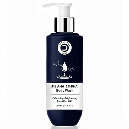 Dermistry Body Wash for Body Acne | 5% AHA BHA Exfoliating Body Wash