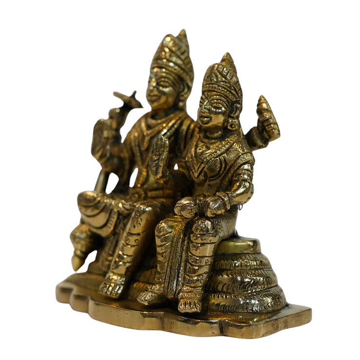 Brass Vishnu Lakshmi on Sheshnag Statue 1234g