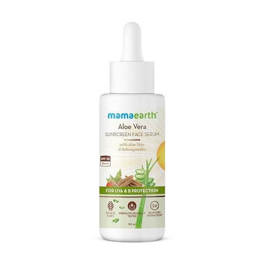 Mamaearth Aloe Vera Sunscreen For All Skin Types Face Serum With Spf 55