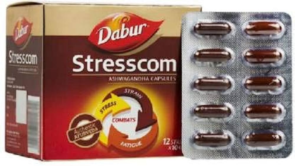 Dabur Stresscom Ashwagandha 12 Strips X 10 Capsules