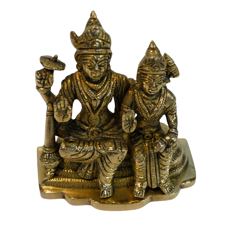 Brass Vishnu Lakshmi on Sheshnag Statue 1234g