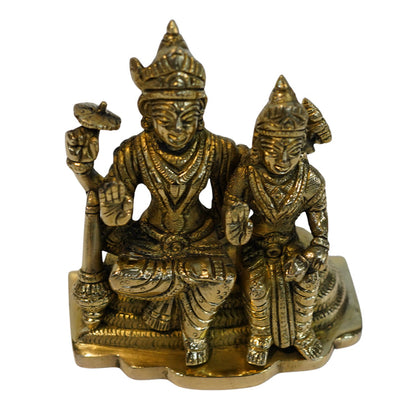 Brass Vishnu Lakshmi on Sheshnag Statue 1234g