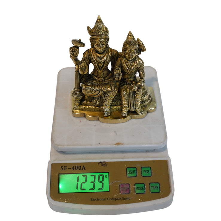 Brass Vishnu Lakshmi on Sheshnag Statue 1234g