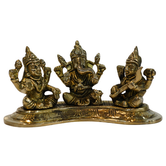 Brass Lakshmi Ganesha Auspicious Sculpture 1014g
