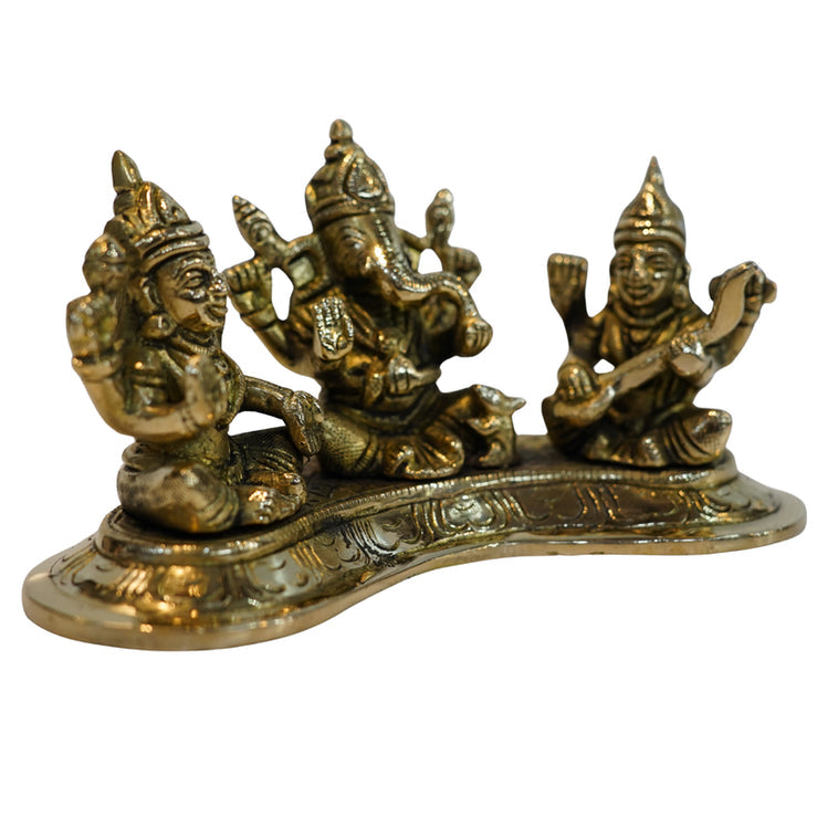Brass Lakshmi Ganesha Auspicious Sculpture 1014g