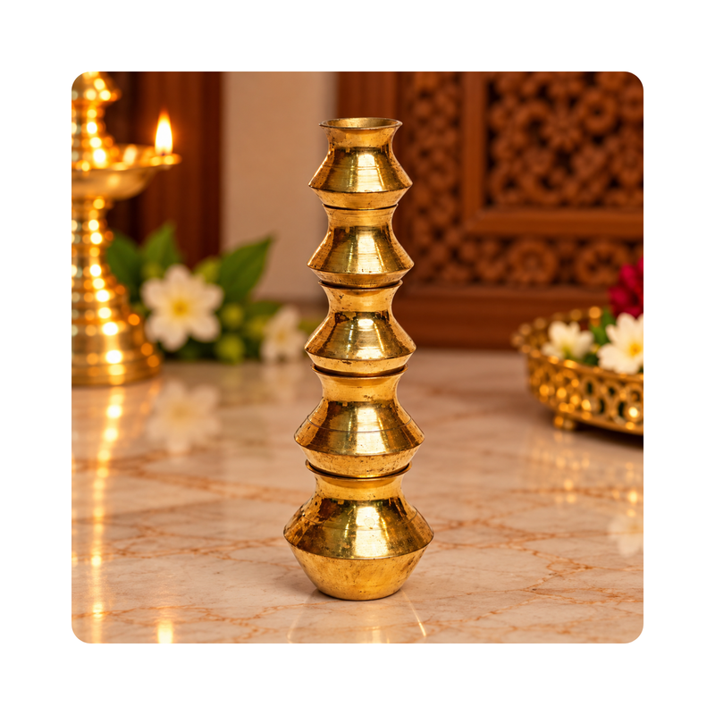 Mahita Collections Brass Matki Showpiece for Table Decor Set of 5 90g