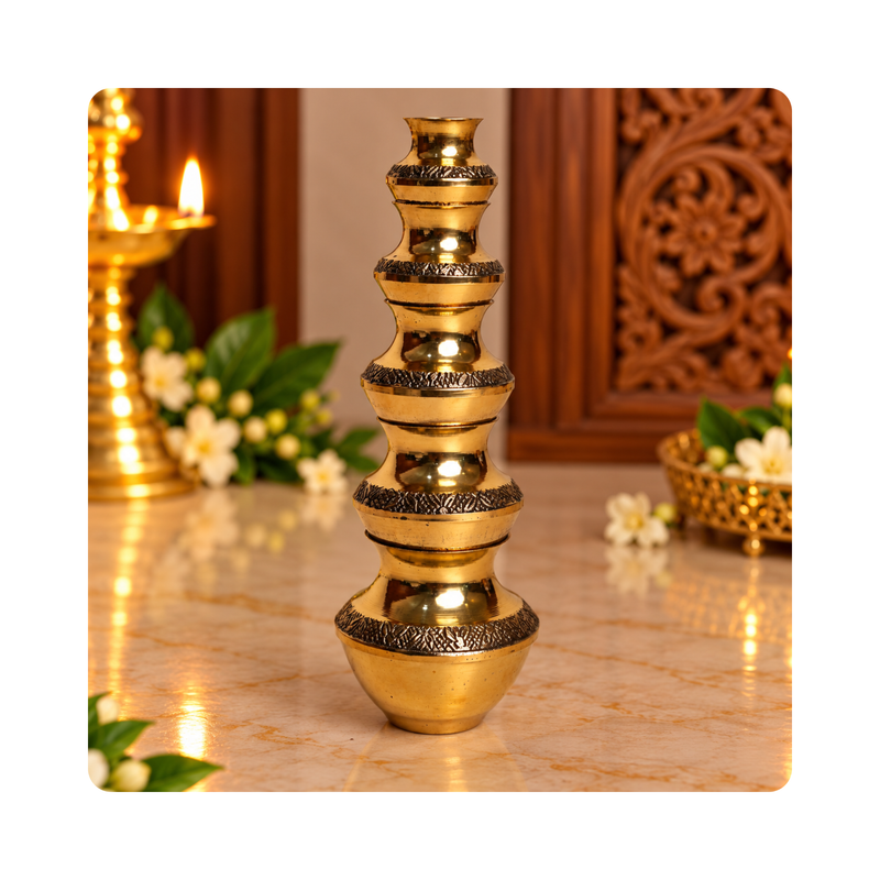 Mahita Collections Brass Small Matki Showpiece Set of 5 201g
