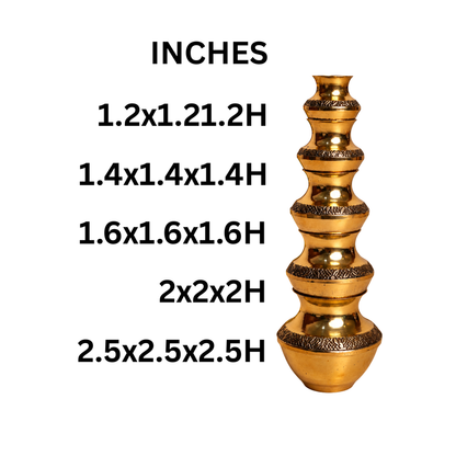 Mahita Collections Brass Small Matki Showpiece Set of 5 201g