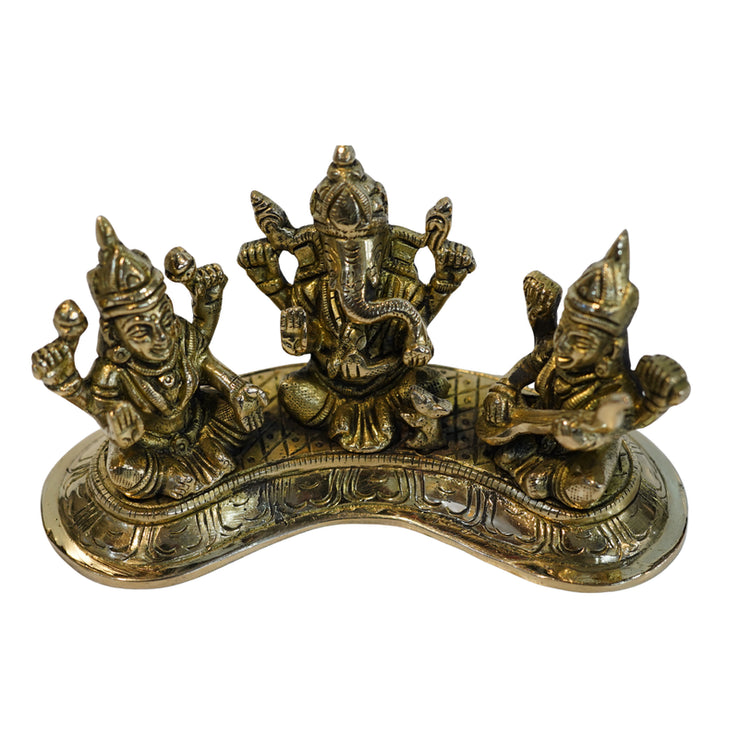 Brass Lakshmi Ganesha Auspicious Sculpture 1014g