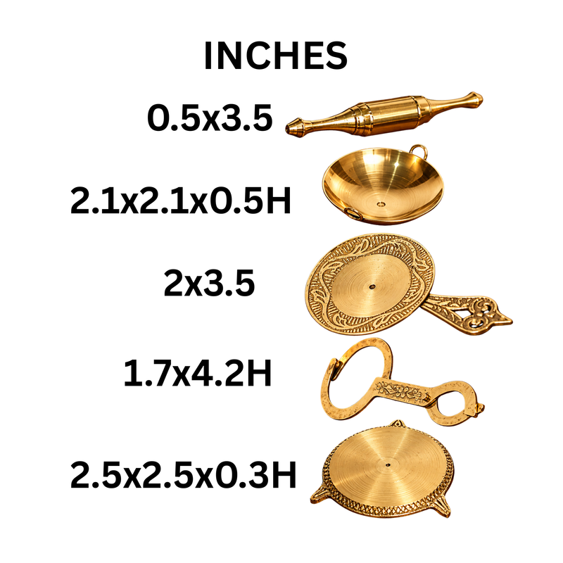 Mahita Collections Brass Miniature Indian Kitchen Set