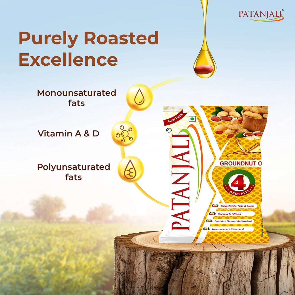 Patanjali Groundnut Oil Pouch