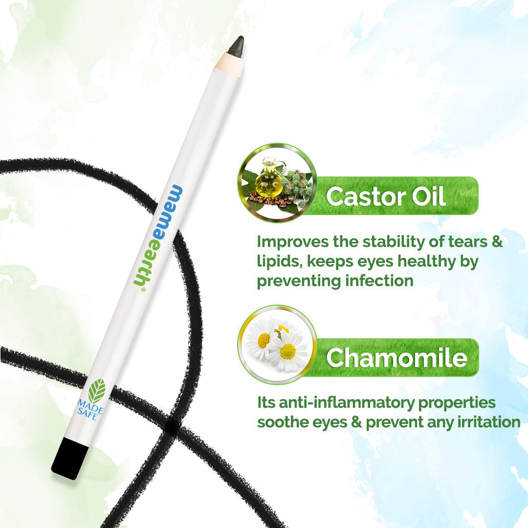 Mamaearth Charcoal Black Long Stay Kohl With Sharpener