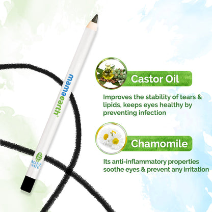 Mamaearth Charcoal Black Long Stay Kohl With Sharpener